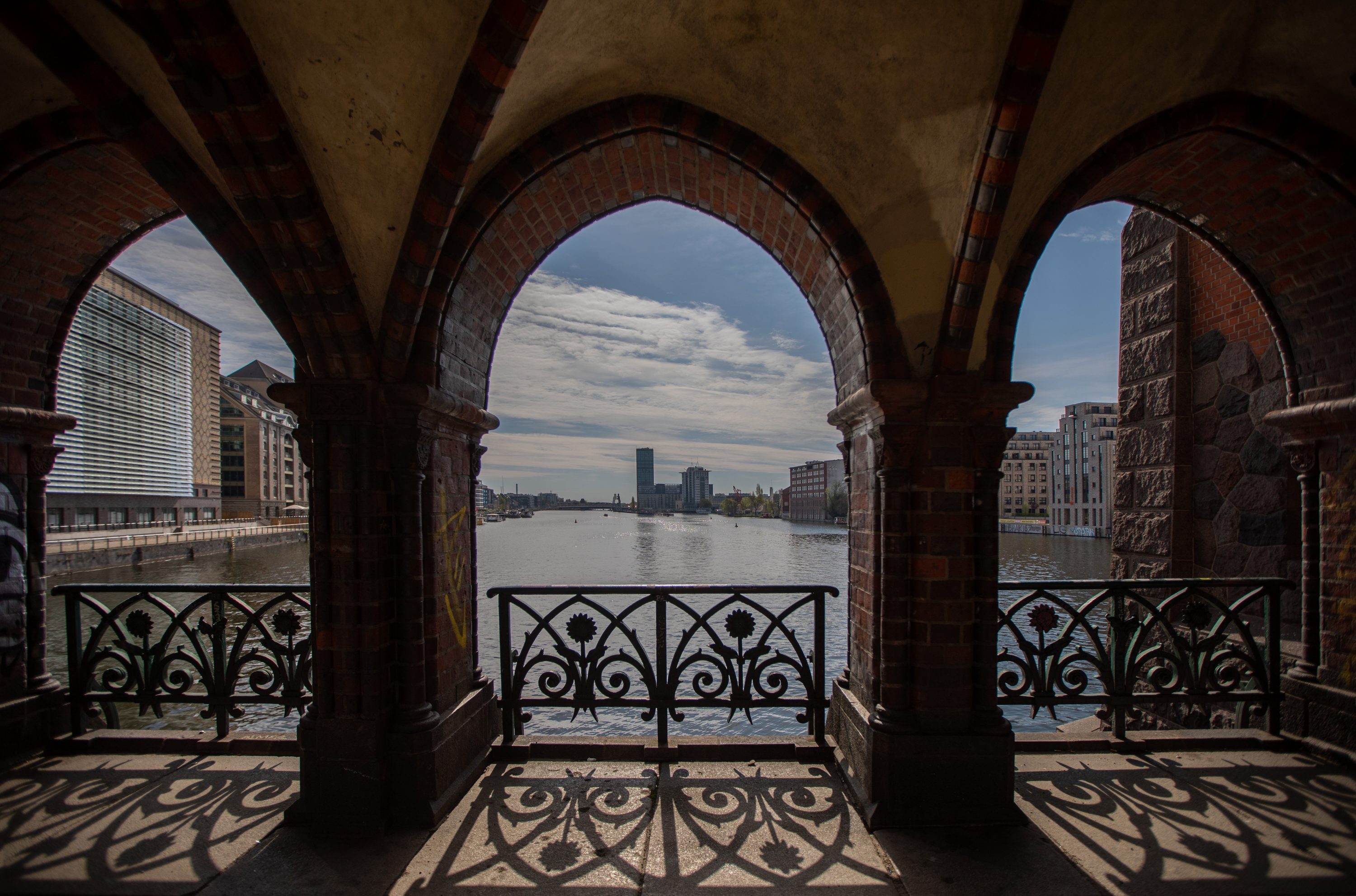 wonderful framed view from Oberbaum bridge